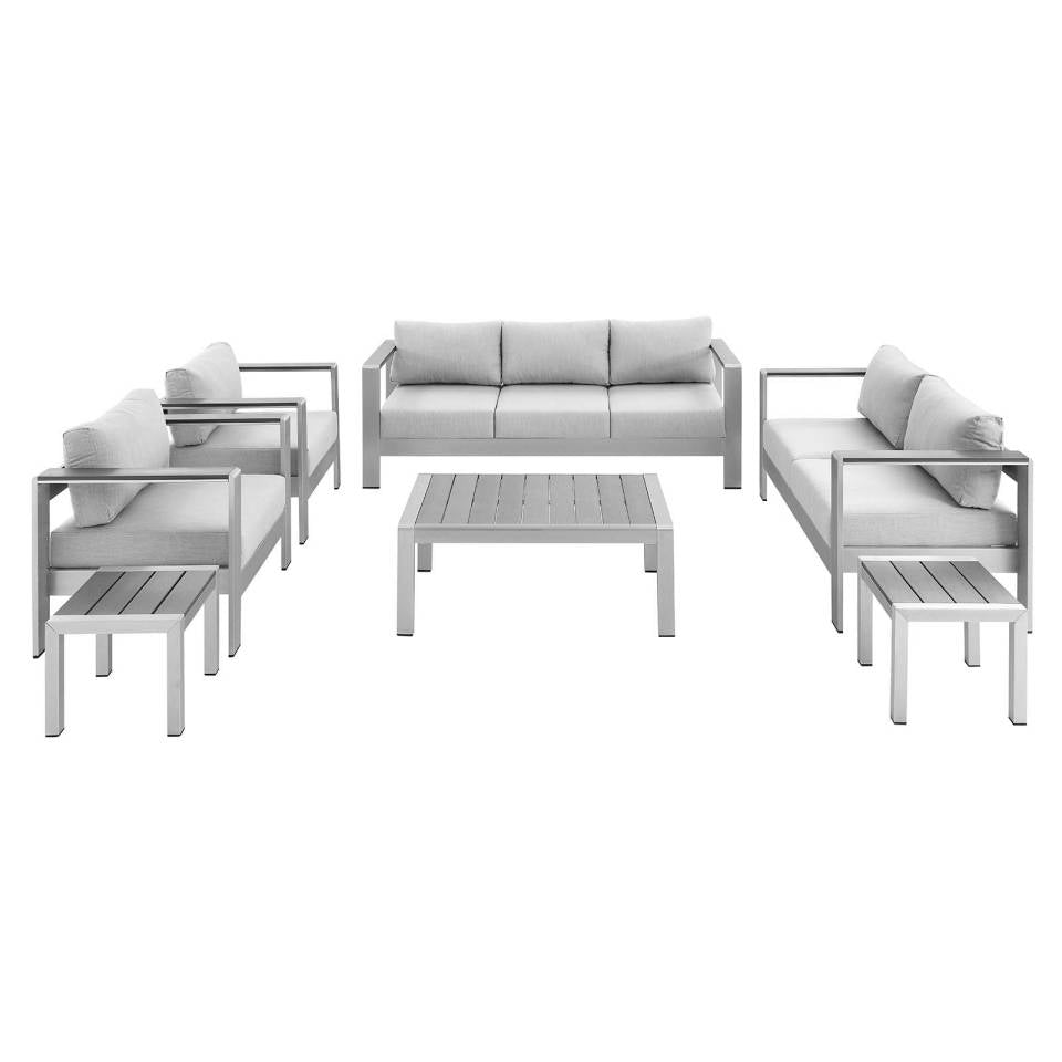 Modway Shore Sunbrella® Fabric Outdoor Patio Aluminum 7 Piece Set | Outdoor Sofas, Loveseats & Sectionals | Modishstore-2