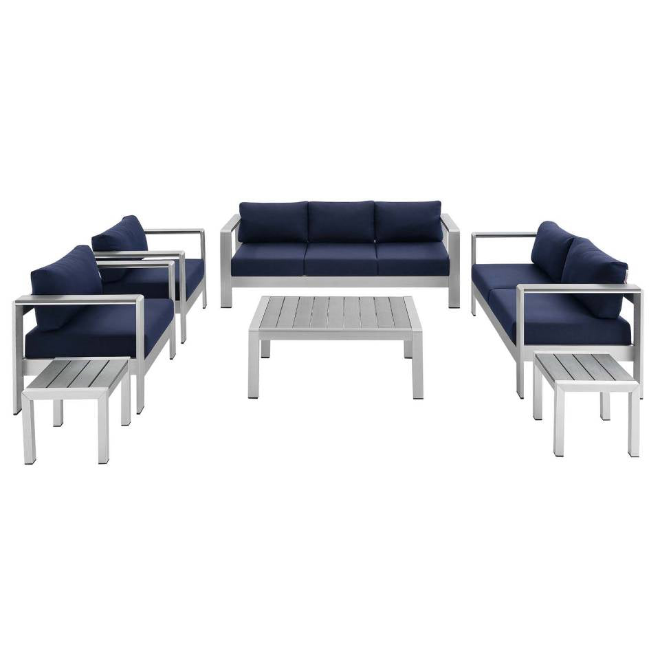 Modway Shore Sunbrella® Fabric Outdoor Patio Aluminum 7 Piece Set | Outdoor Sofas, Loveseats & Sectionals | Modishstore-17