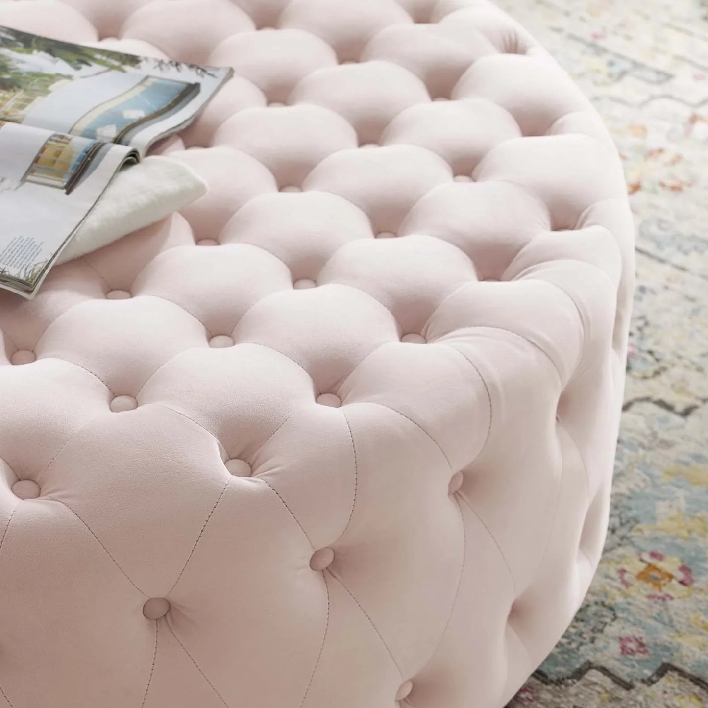 Modway Ensconce Tufted Performance Velvet Round Ottoman - EEI-4326