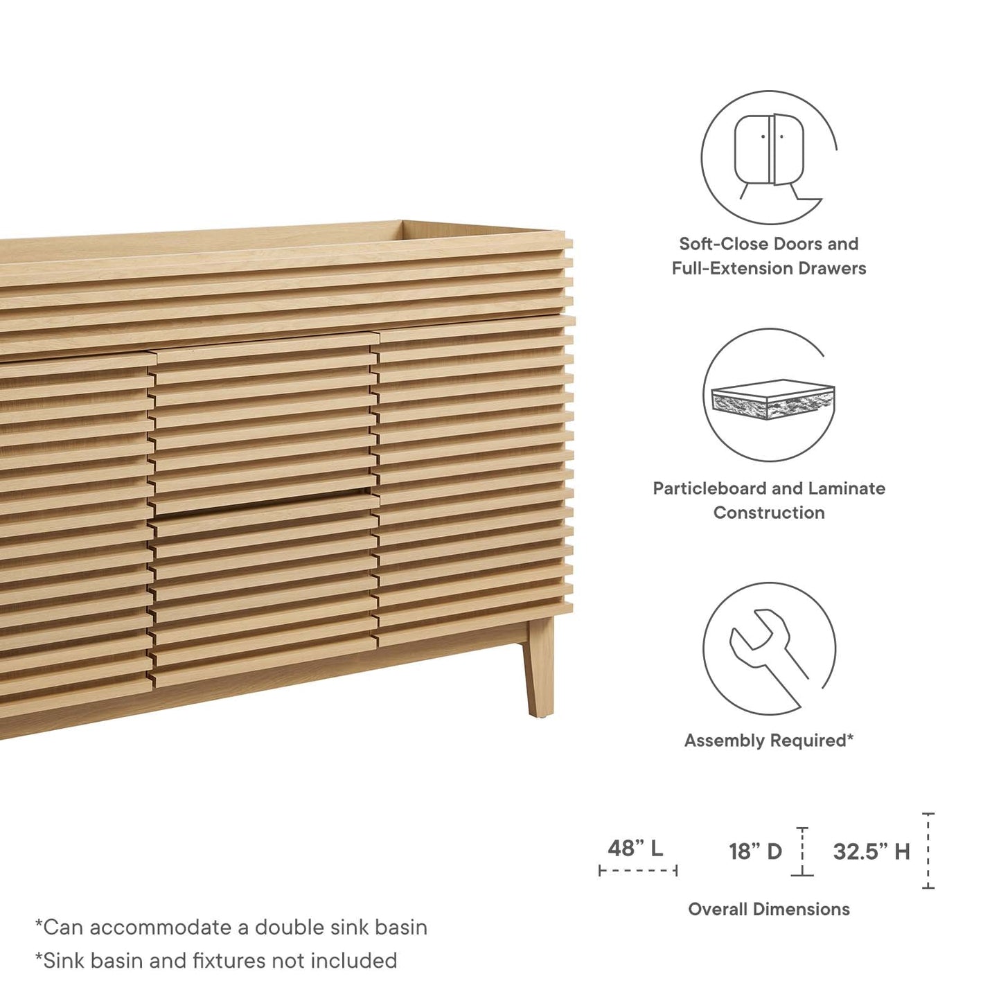 Render 48" Double Bathroom Vanity Cabinet By Modway - EEI-4342 | Bathroom Accessories | Modishstore - 24