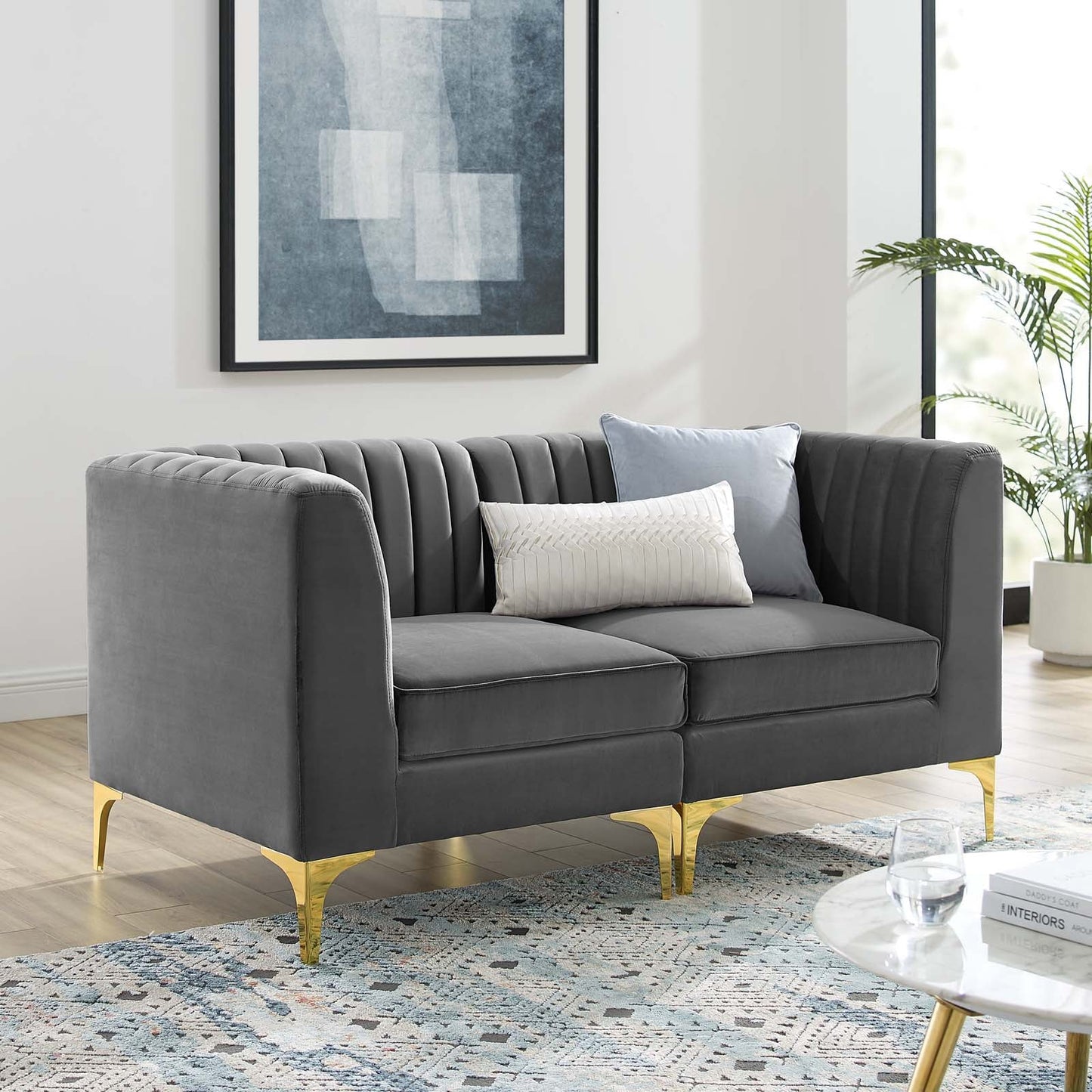 Modway Triumph Channel Tufted Performance Velvet Loveseat | Loveseats | Modishstore