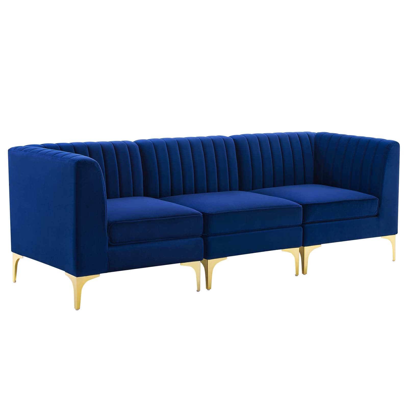 Modway Triumph Channel Tufted Performance Velvet 	3-Seater Sofa | Sofas | Modishstore-10