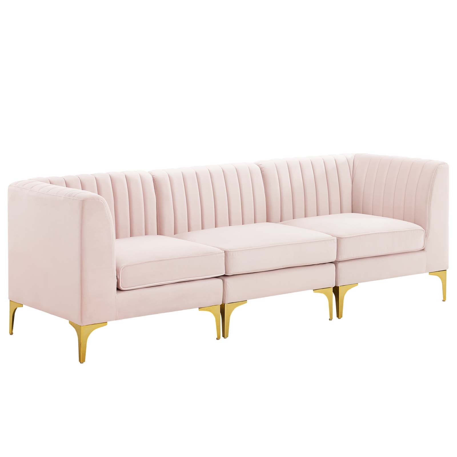 Modway Triumph Channel Tufted Performance Velvet 	3-Seater Sofa | Sofas | Modishstore-11