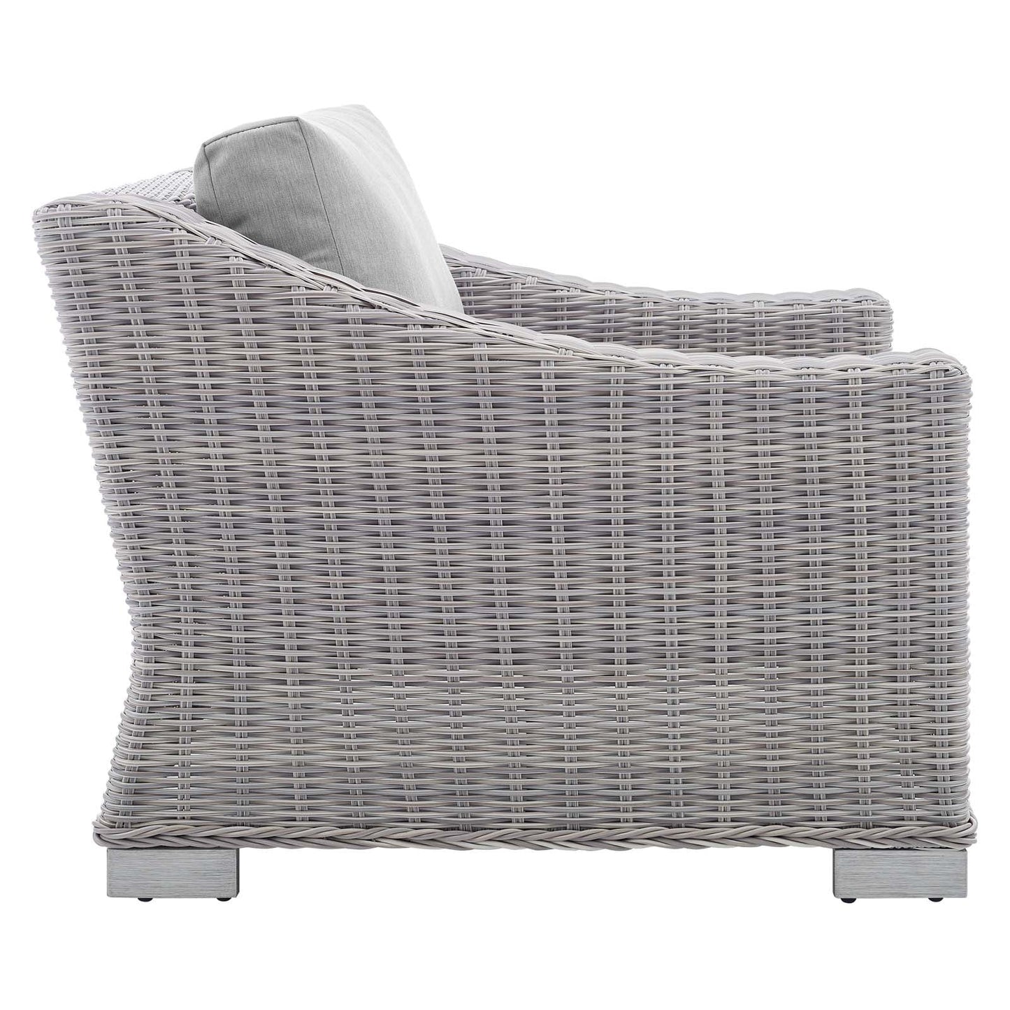 Modway Conway Sunbrella® Outdoor Patio Wicker Rattan 2-Piece Armchair and Ottoman Set | Outdoor Chairs | 