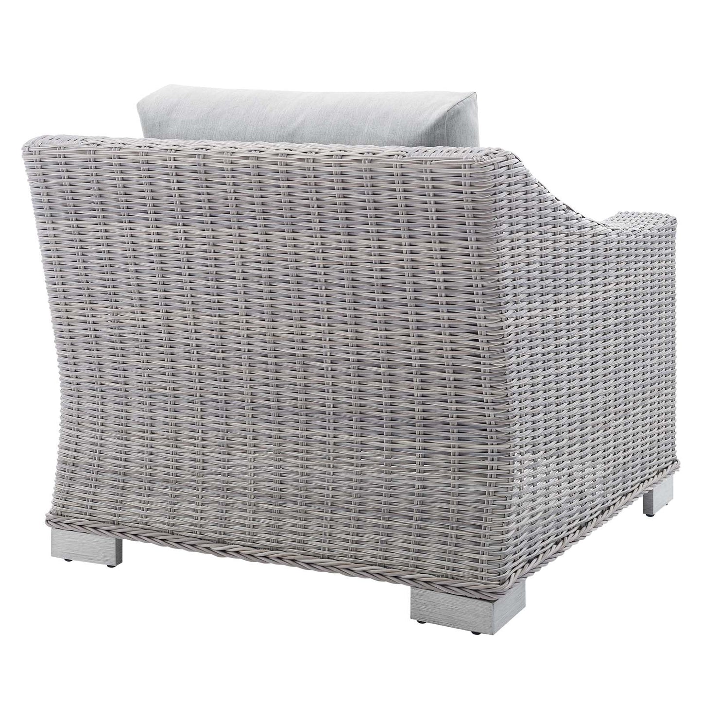 Modway Conway Sunbrella® Outdoor Patio Wicker Rattan 2-Piece Armchair and Ottoman Set | Outdoor Chairs | 