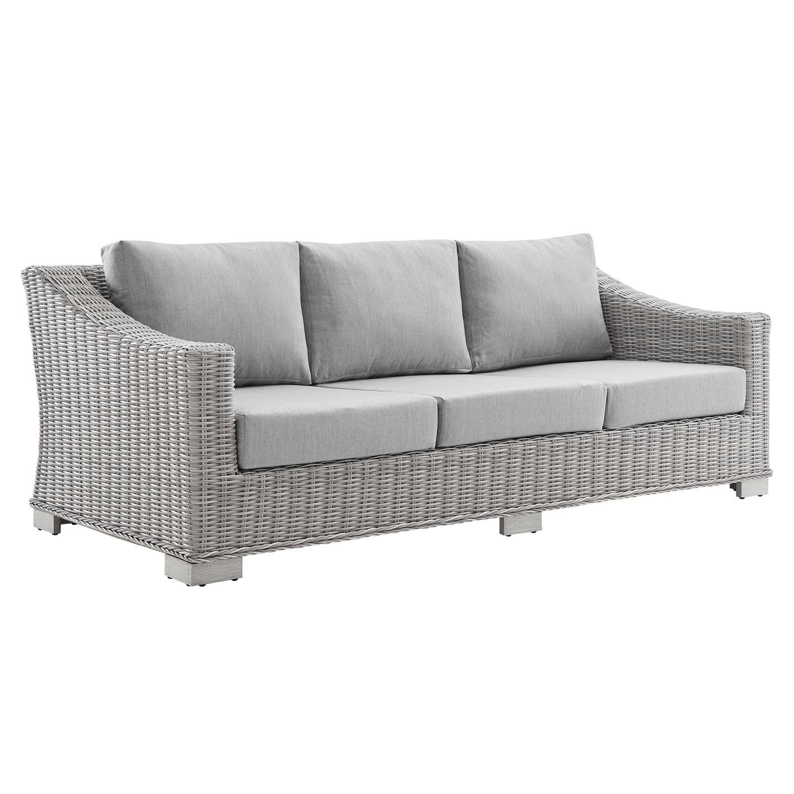 Modway Conway Sunbrella® Outdoor Patio Wicker Rattan 5-Piece Furniture Set | Outdoor Sofas, Loveseats & Sectionals | 