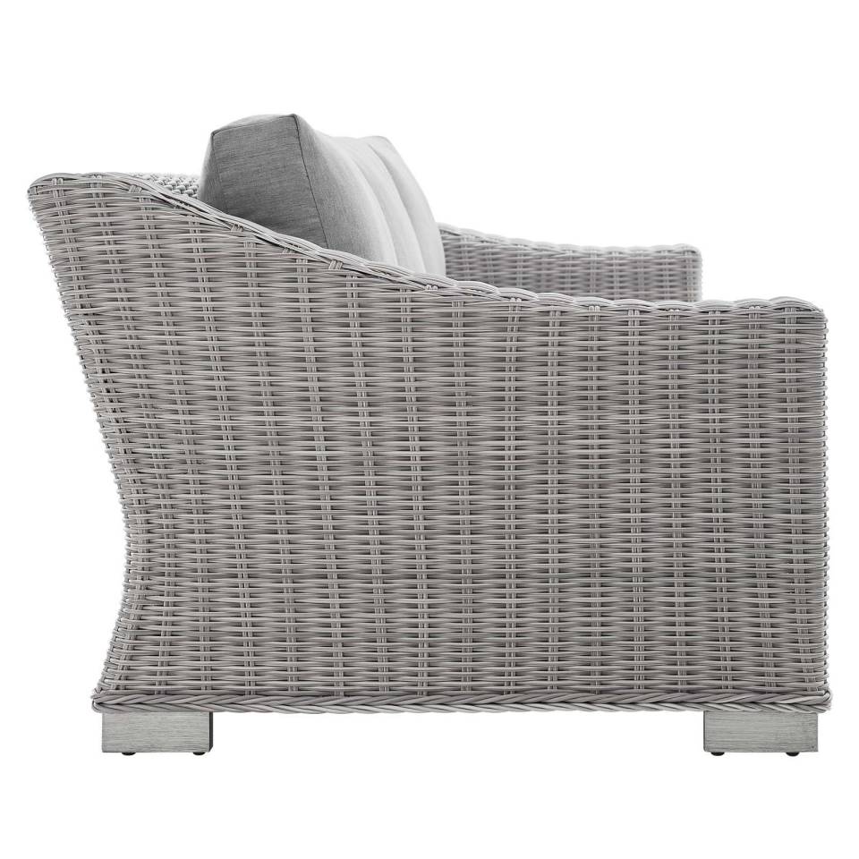 Modway Conway Sunbrella® Outdoor Patio Wicker Rattan 4-Piece Furniture Set | Outdoor Sofas, Loveseats & Sectionals | 