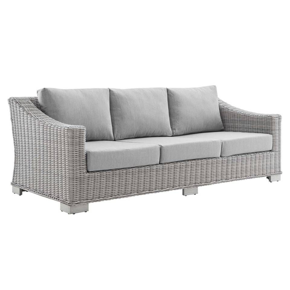 Modway Conway Sunbrella® Outdoor Patio Wicker Rattan 5-Piece Furniture Set | Outdoor Patio Daybed | 