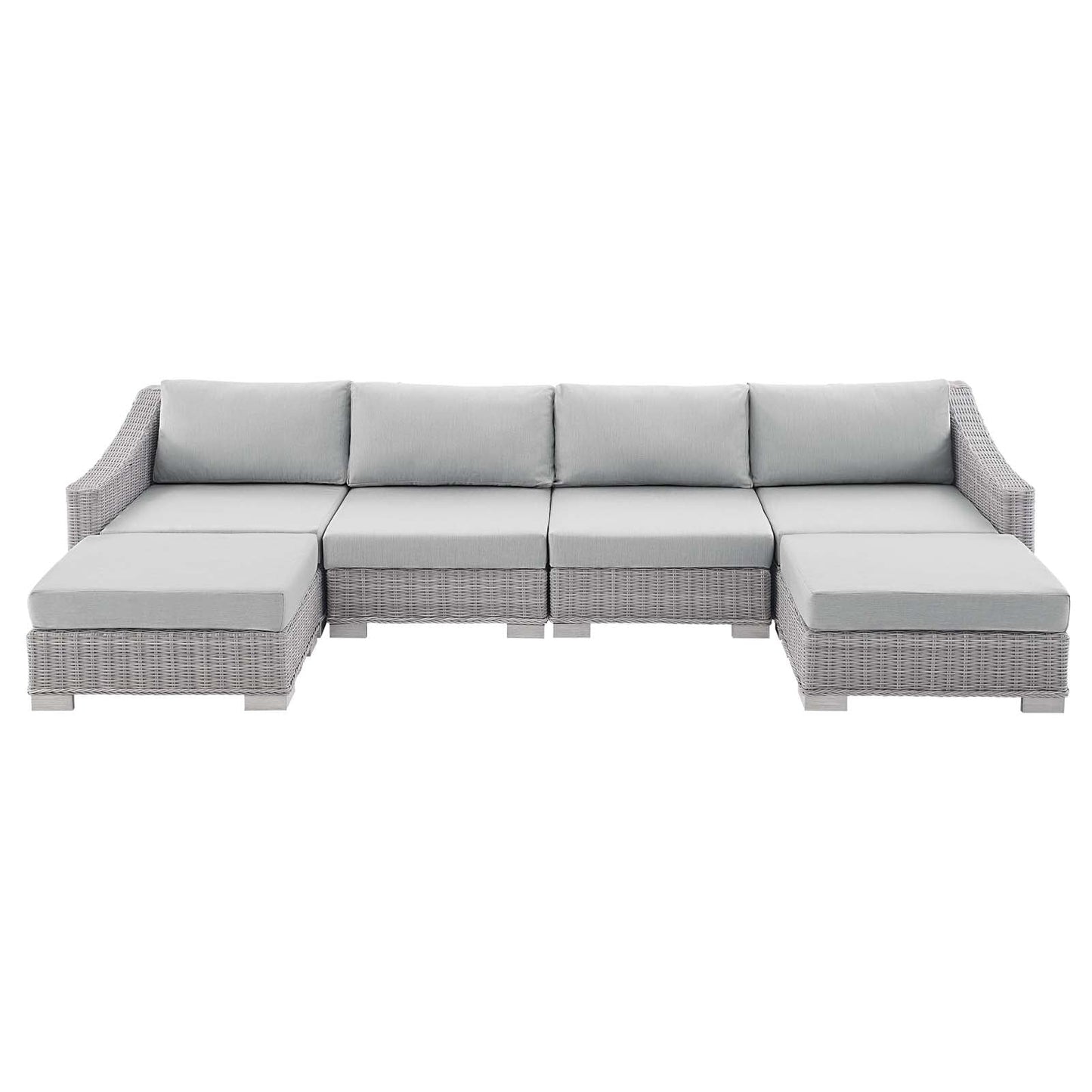 Modway Conway Sunbrella® Outdoor Patio Wicker Rattan 6-Piece Furniture Set | Outdoor Sofas, Loveseats & Sectionals | 