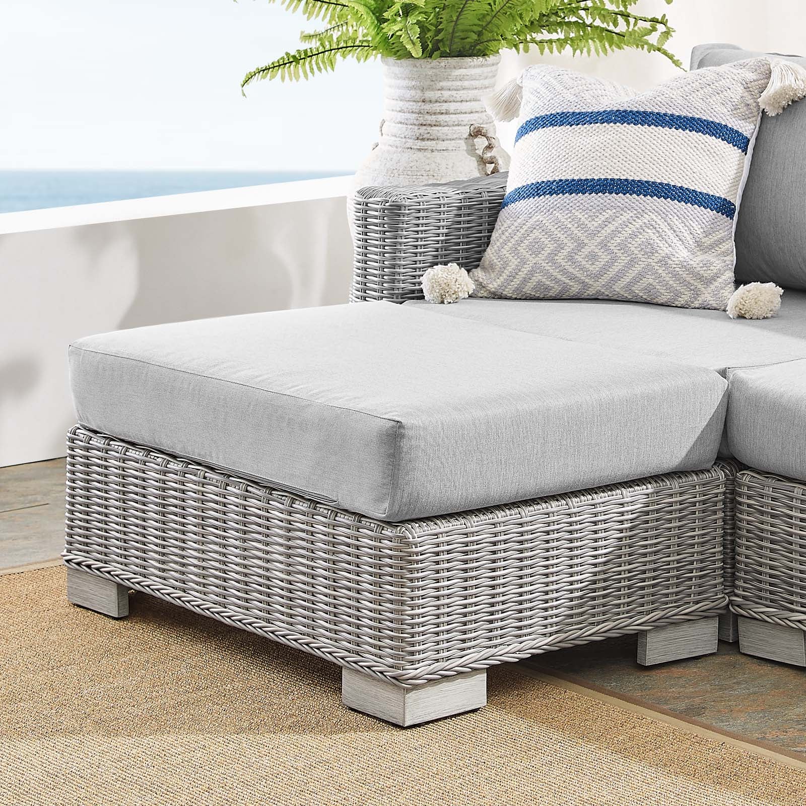 Modway Conway Sunbrella® Outdoor Patio Wicker Rattan 6-Piece Furniture Set | Outdoor Sofas, Loveseats & Sectionals | 