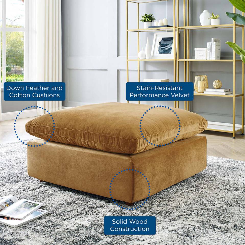 Modway Commix Down Filled Overstuffed Performance Velvet Ottoman | Ottomans | 