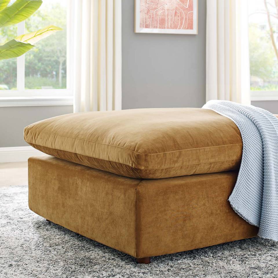 Modway Commix Down Filled Overstuffed Performance Velvet Ottoman | Ottomans | 