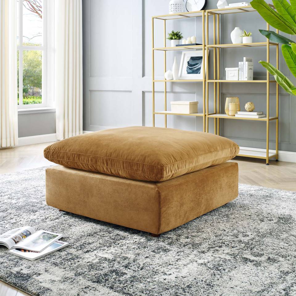 Modway Commix Down Filled Overstuffed Performance Velvet Ottoman | Ottomans