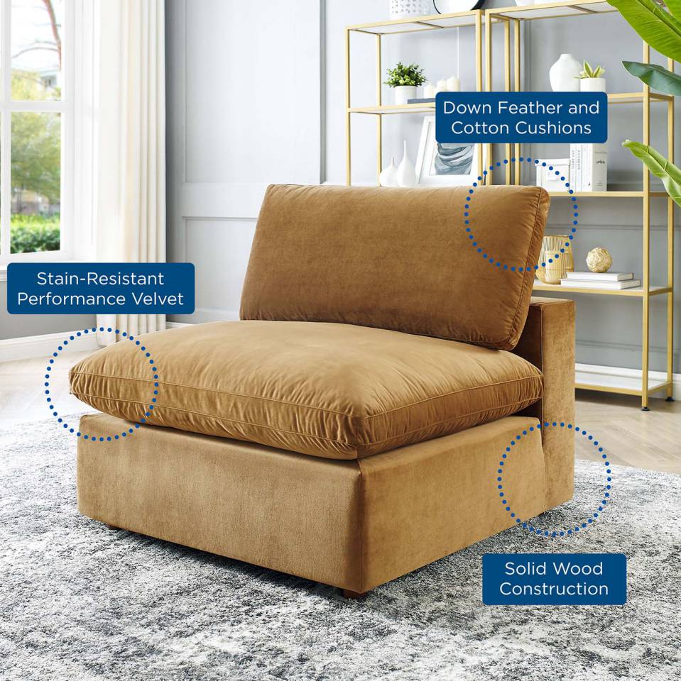 Modway Commix Down Filled Overstuffed Performance Velvet Armless Chair | Chairs & Recliners | 