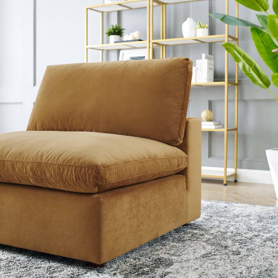 Modway Commix Down Filled Overstuffed Performance Velvet Armless Chair | Chairs & Recliners | 