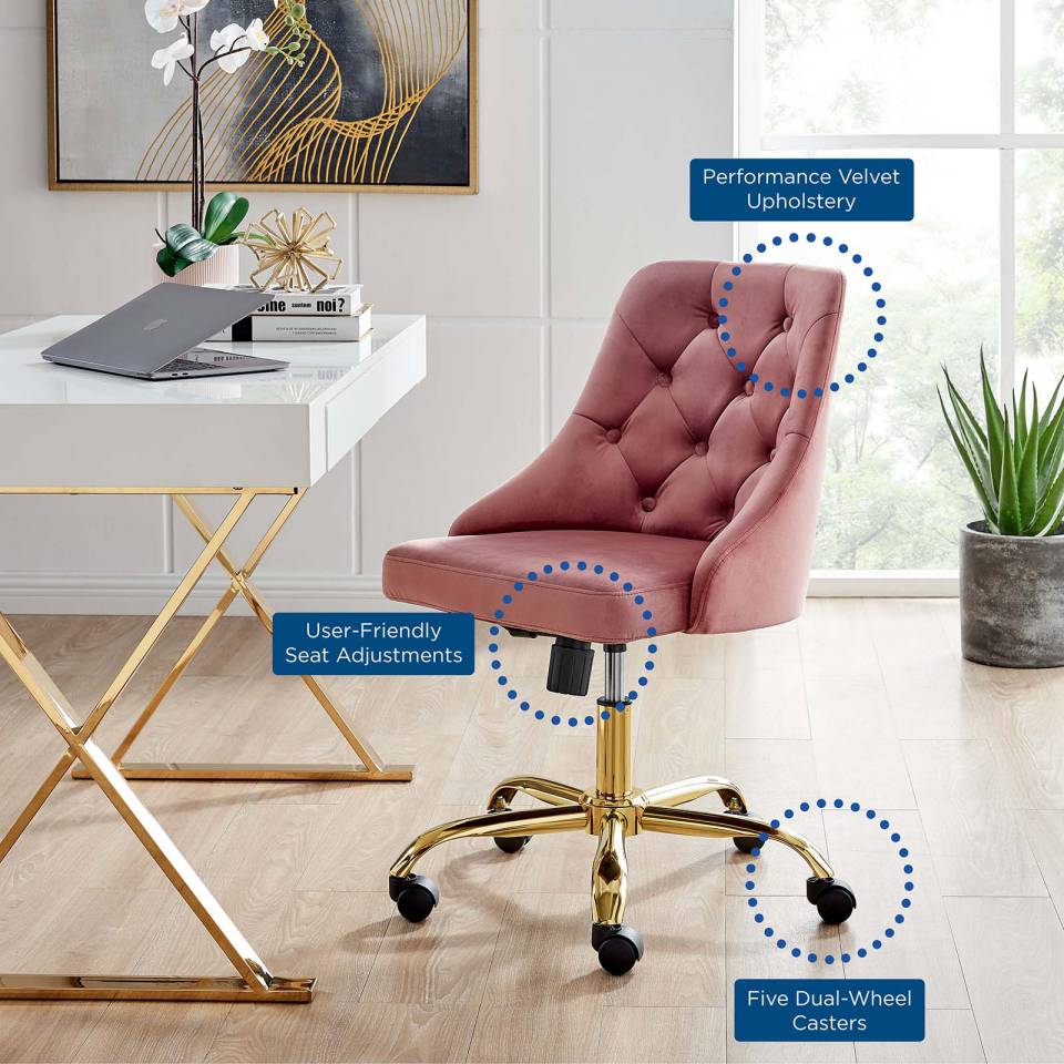 Modway Distinct Tufted Swivel Performance Velvet Office Chair | Office Chairs
