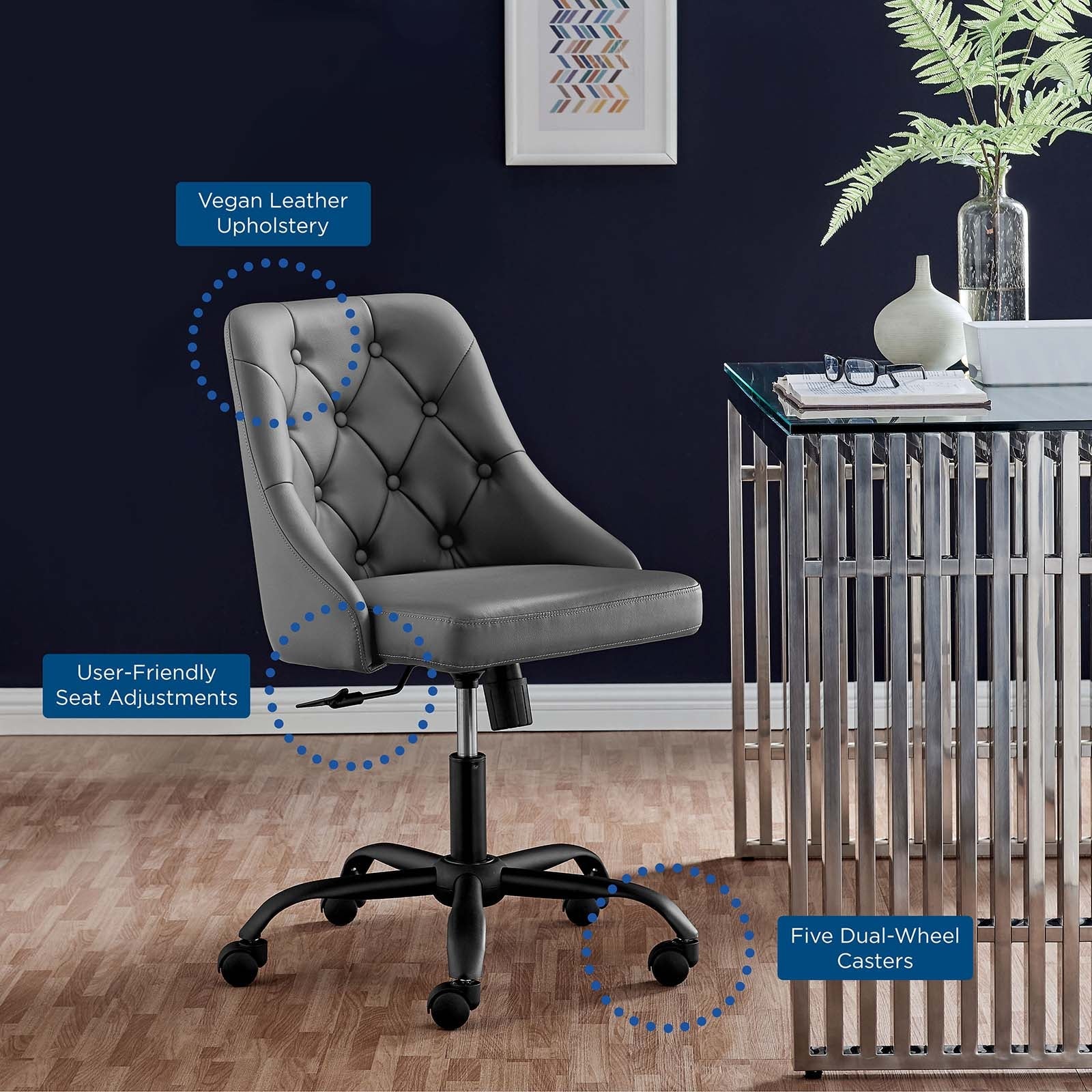 Modway Distinct Tufted Swivel Vegan Leather Office Chair | Office Chairs | 