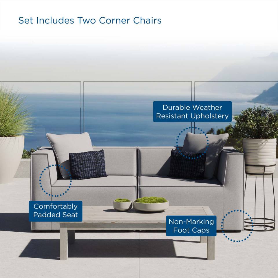 Modway Saybrook Outdoor Patio Upholstered 2-Piece Sectional Sofa Loveseat | Outdoor Sofas, Loveseats & Sectionals | Modishstore-2