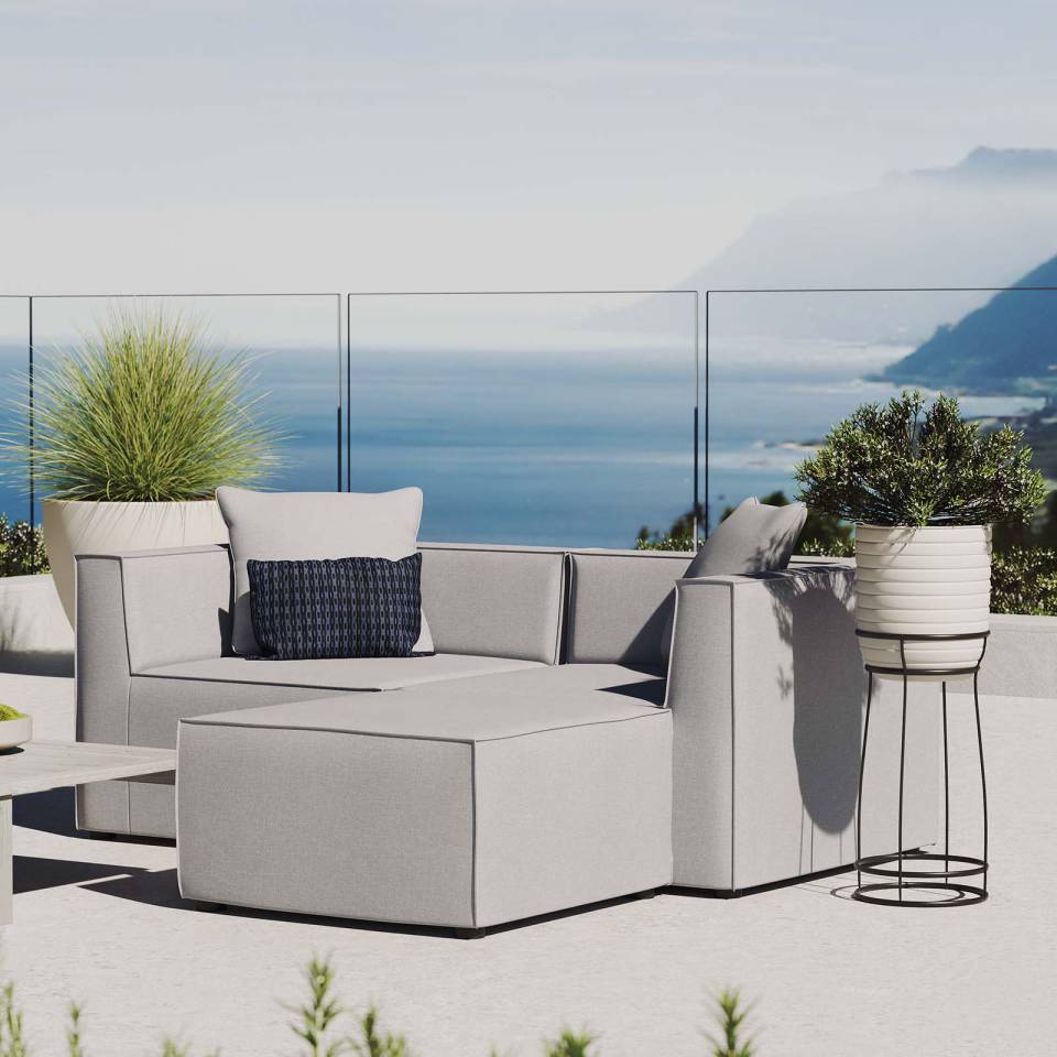 Modway Saybrook Outdoor Patio Upholstered Loveseat and Ottoman Set | Outdoor Sofas, Loveseats & Sectionals | Modishstore