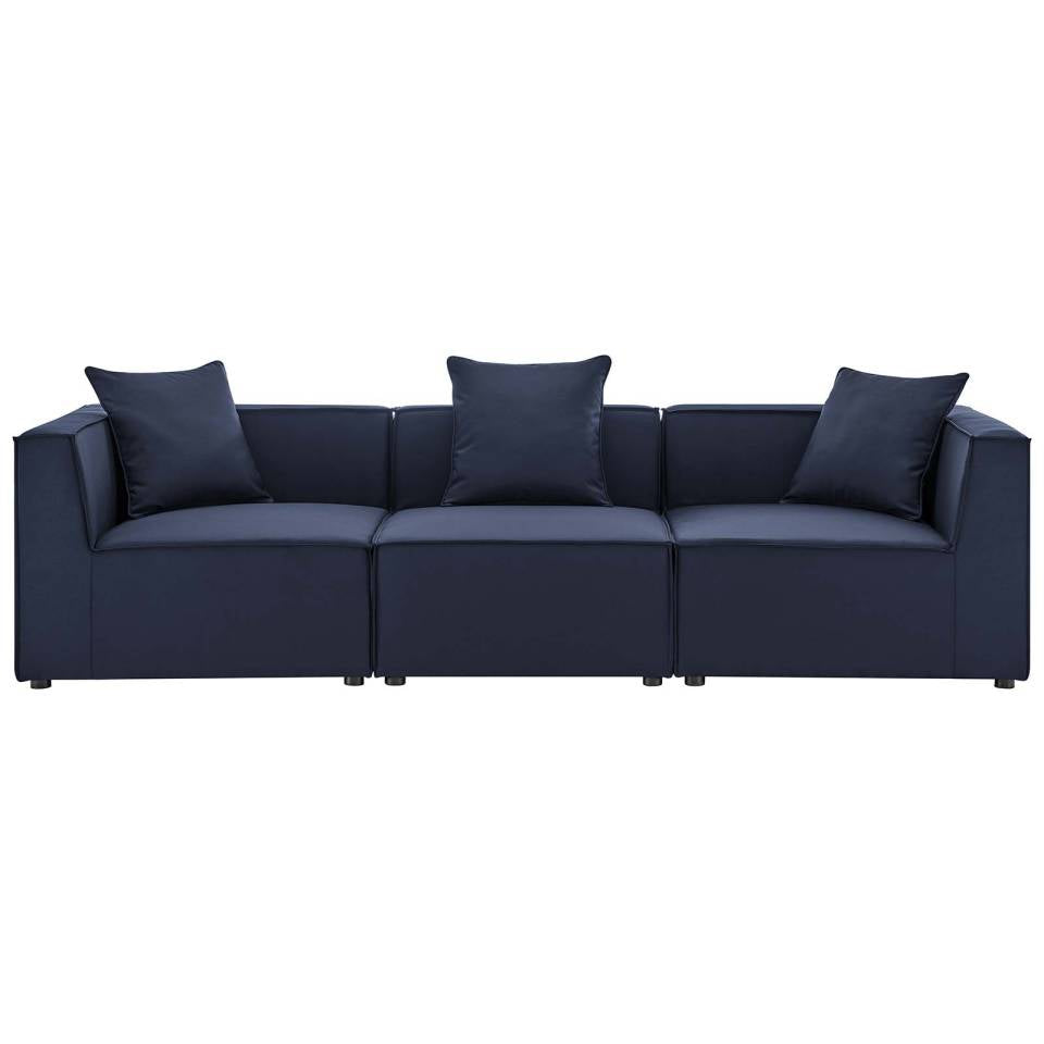 Modway Saybrook Outdoor Patio Upholstered 3-Piece Sectional Sofa | Outdoor Patio Daybed | Modishstore-8