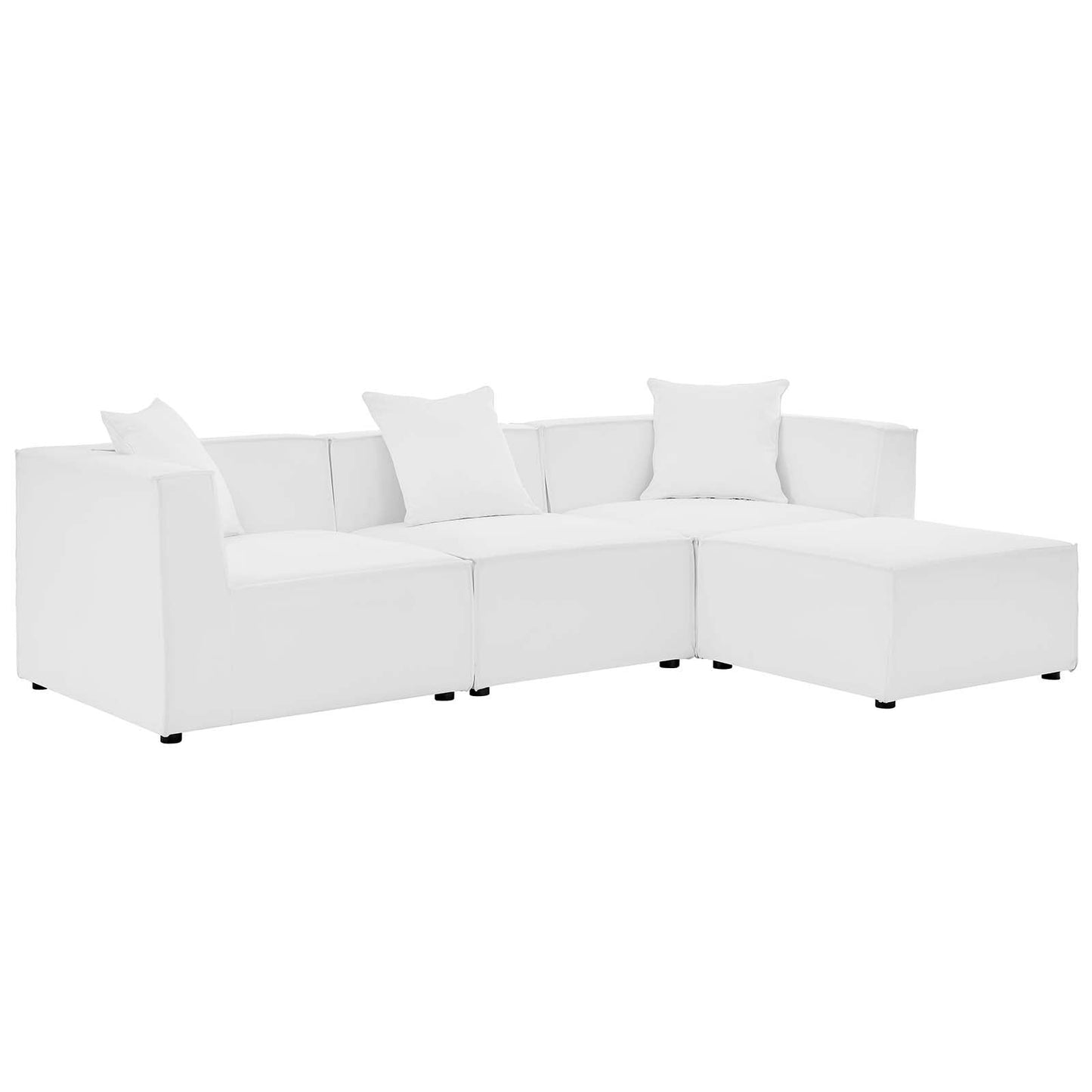 Modway Saybrook Outdoor Patio Upholstered 4-Piece Sectional Sofa | Outdoor Sofas, Loveseats & Sectionals | Modishstore-23