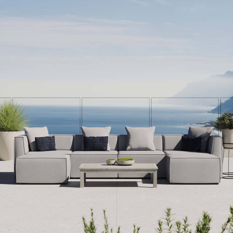 Modway Saybrook Outdoor Patio Upholstered 6-Piece Sectional Sofa | Outdoor Sofas, Loveseats & Sectionals | Modishstore
