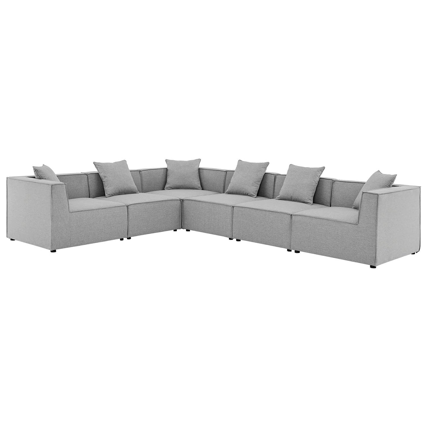 Modway Saybrook Outdoor Patio Upholstered 6-Piece Sectional Sofa | Outdoor Sofas, Loveseats & Sectionals | Modishstore-2