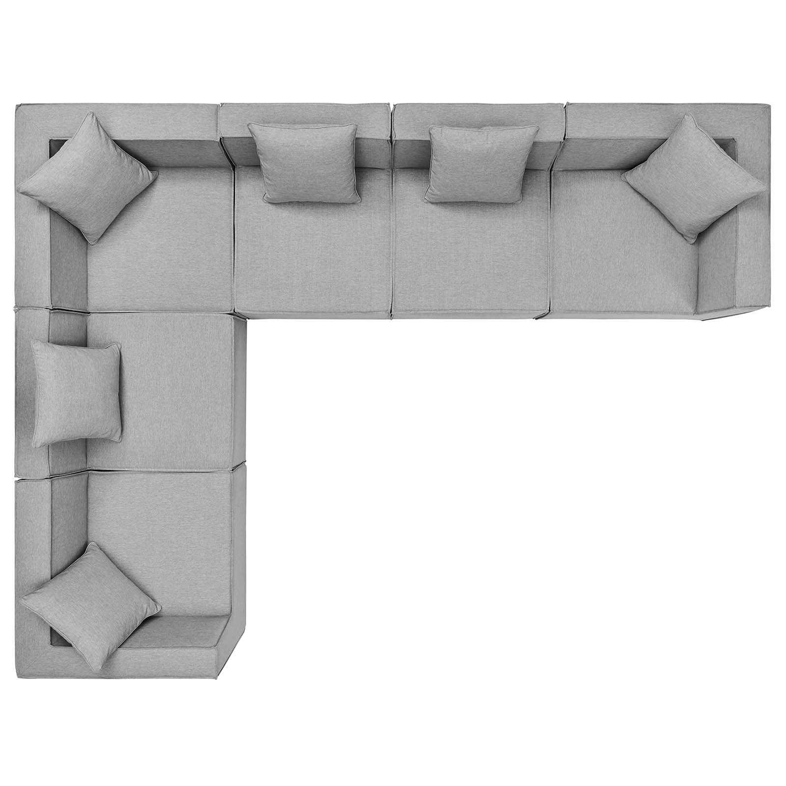 Modway Saybrook Outdoor Patio Upholstered 6-Piece Sectional Sofa | Outdoor Sofas, Loveseats & Sectionals | Modishstore-3