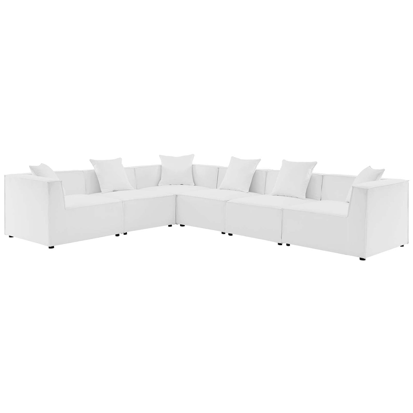 Modway Saybrook Outdoor Patio Upholstered 6-Piece Sectional Sofa | Outdoor Sofas, Loveseats & Sectionals | Modishstore-23