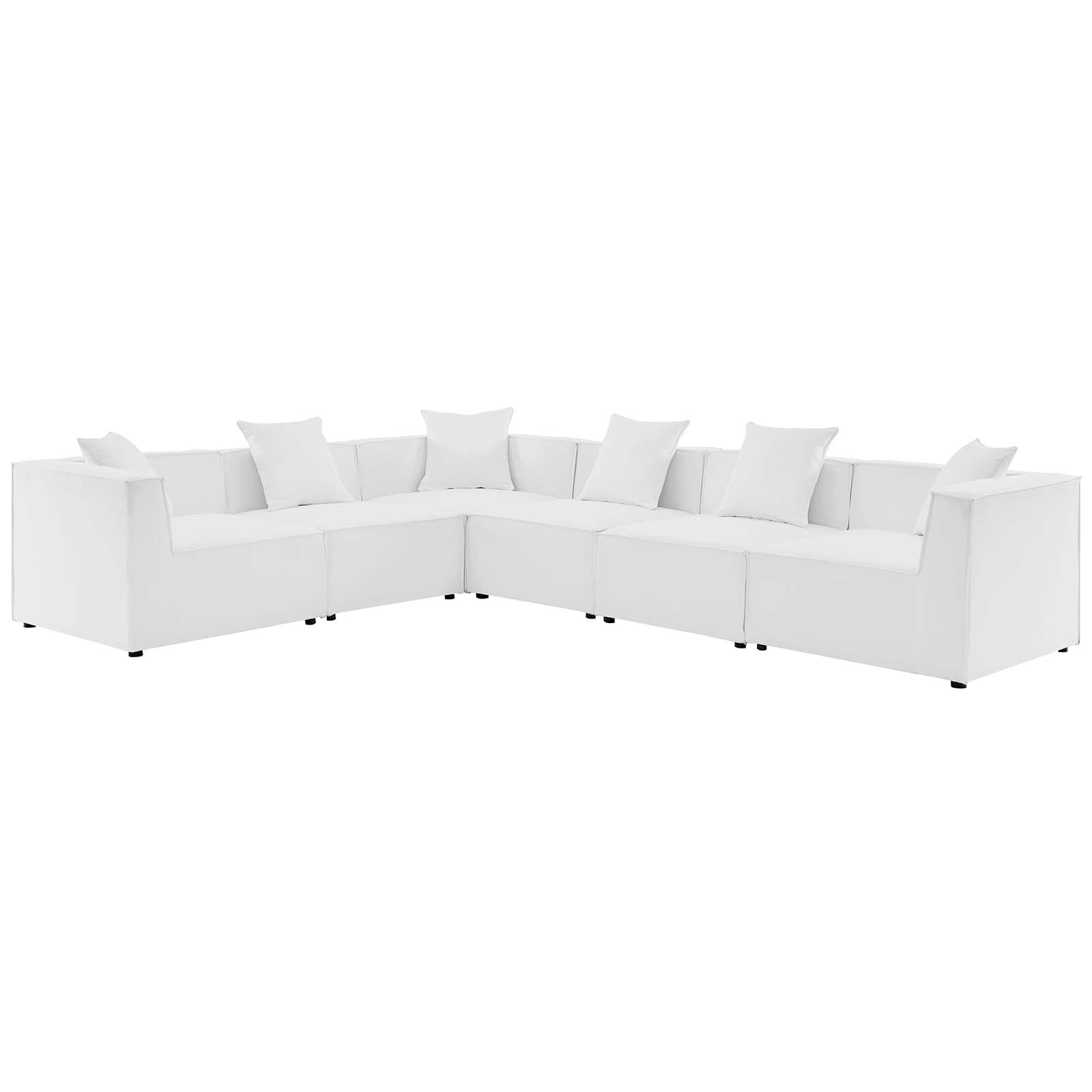 Modway Saybrook Outdoor Patio Upholstered 6-Piece Sectional Sofa | Outdoor Sofas, Loveseats & Sectionals | Modishstore-23