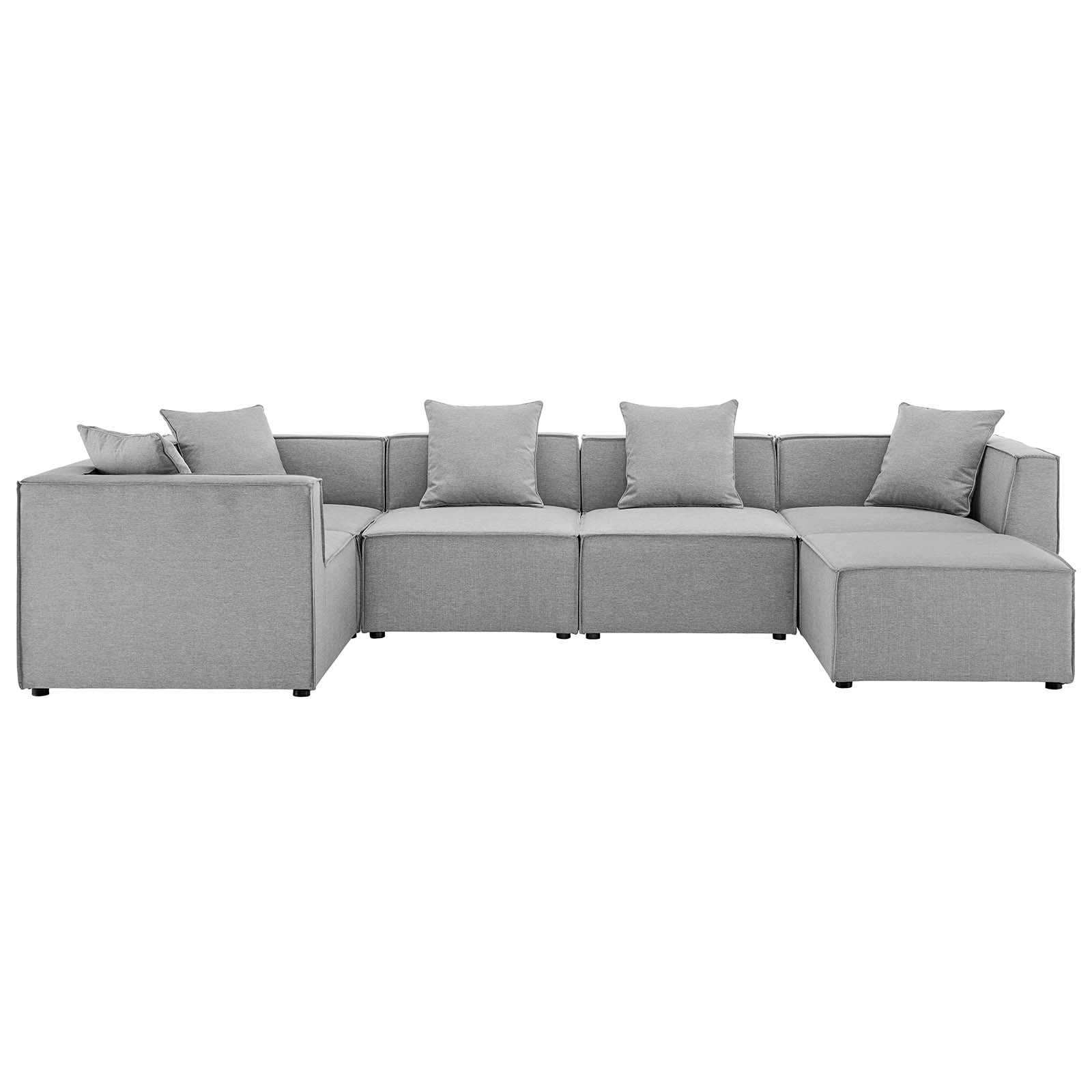 Modway Saybrook Outdoor Patio Upholstered 6-Piece Sectional Sofa | Outdoor Sofas, Loveseats & Sectionals | Modishstore-2