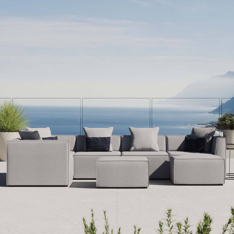 Modway Saybrook Outdoor Patio Upholstered 7-Piece Sectional Sofa | Outdoor Sofas, Loveseats & Sectionals | Modishstore