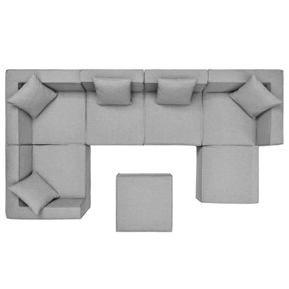 Modway Saybrook Outdoor Patio Upholstered 7-Piece Sectional Sofa | Outdoor Sofas, Loveseats & Sectionals | Modishstore-13