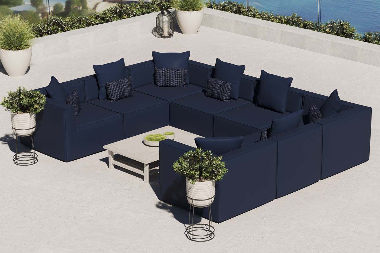 Modway Saybrook Outdoor Patio Upholstered 8-Piece Sectional Sofa |  | Modishstore-10