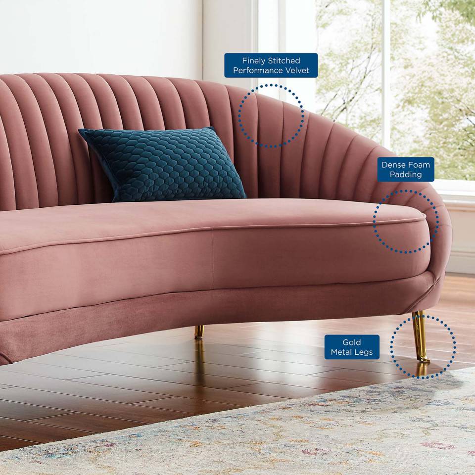 Modway Camber Channel Tufted Performance Velvet Sofa | Sofas | 