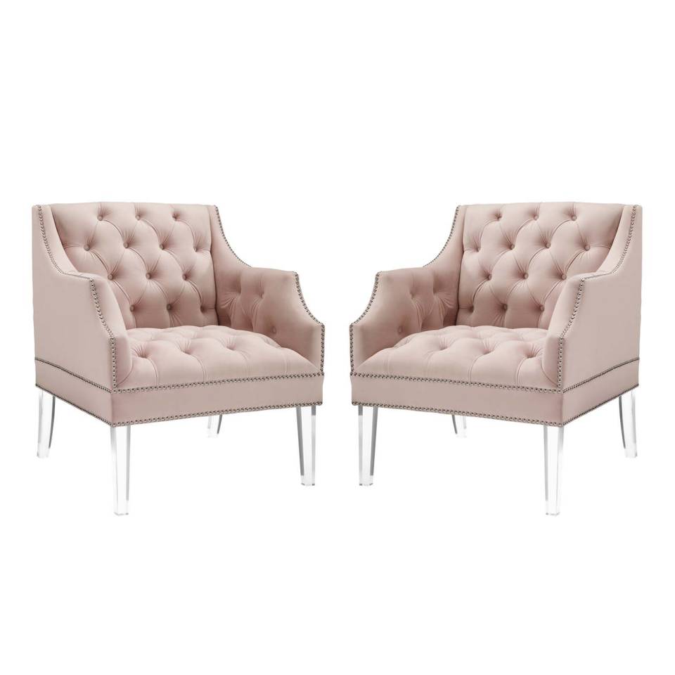 Modway Proverbial Armchair Performance Velvet Set of 2 | Armchairs | Modishstore-8