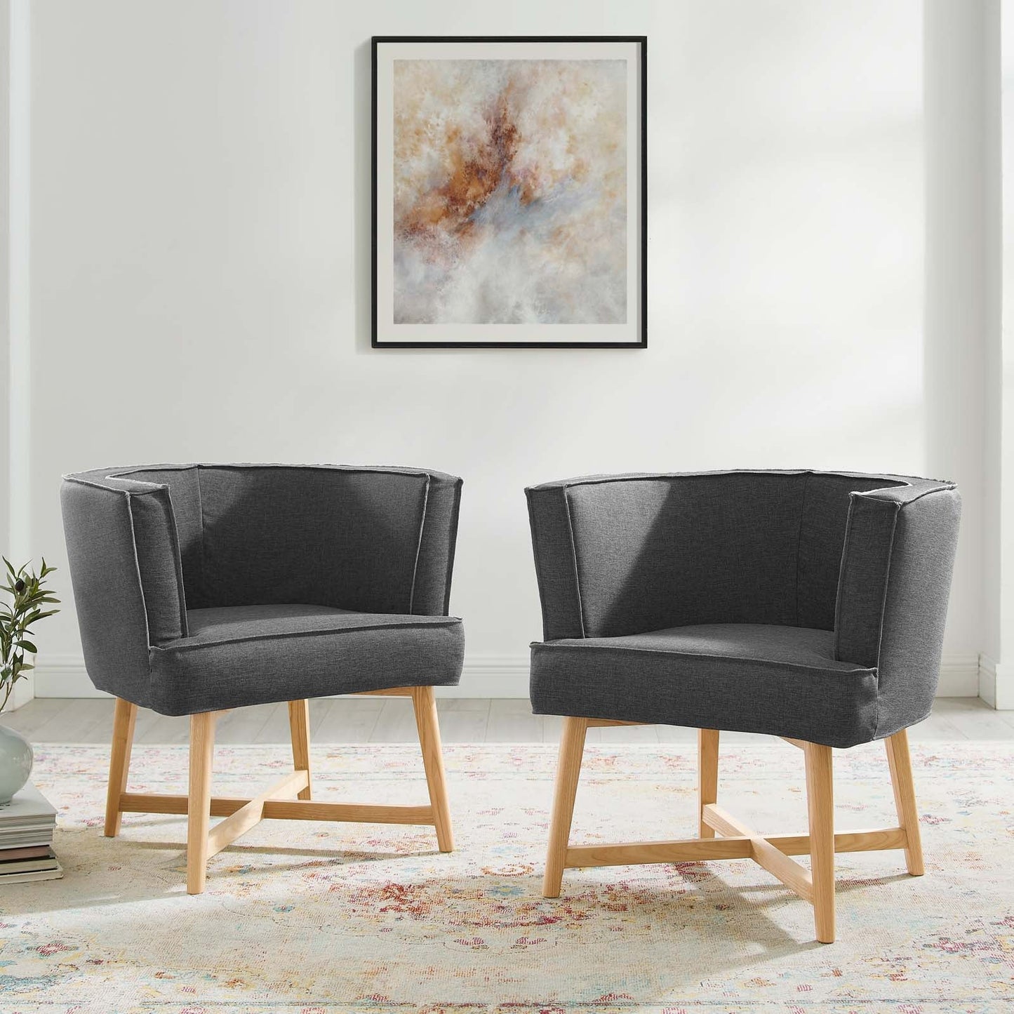 Anders Accent Chair Upholstered Fabric Set of 2 By Modway - EEI-4424 | Sofa Set