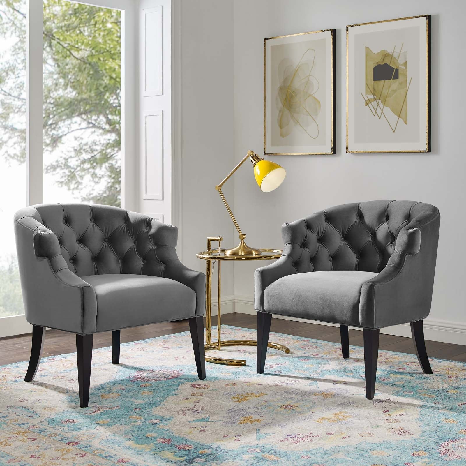Precept Armchair Performance Velvet Set of 2 By Modway - EEI-4426 | Armchairs | Modishstore