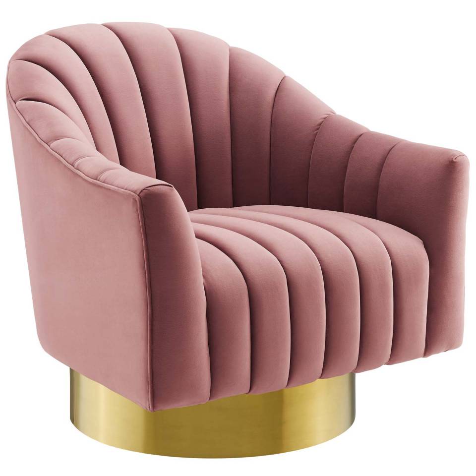 Modway Buoyant Swivel Chair Performance Velvet Set of 2 | Accent Chairs | 
