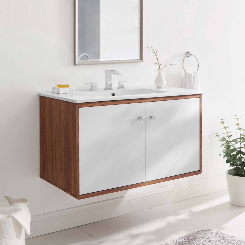 Modway Transmit 36" Wall-Mount Bathroom Vanity | Bathroom Accessories | Modishstore