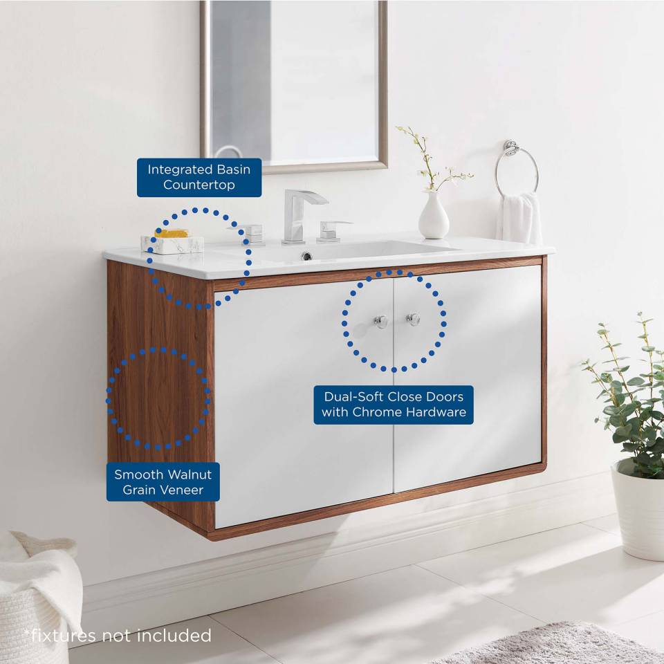 Modway Transmit 36" Wall-Mount Bathroom Vanity | Bathroom Accessories | Modishstore-5