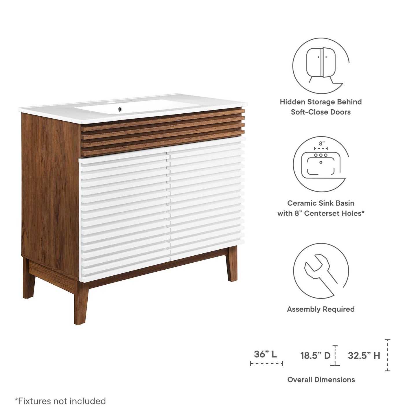 Modway Render 36" Bathroom Vanity | Bathroom Accessories | Modishstore-41