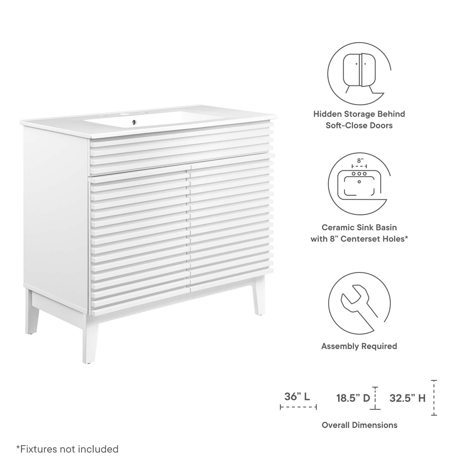Modway Render 36" Bathroom Vanity | Bathroom Accessories | Modishstore-49