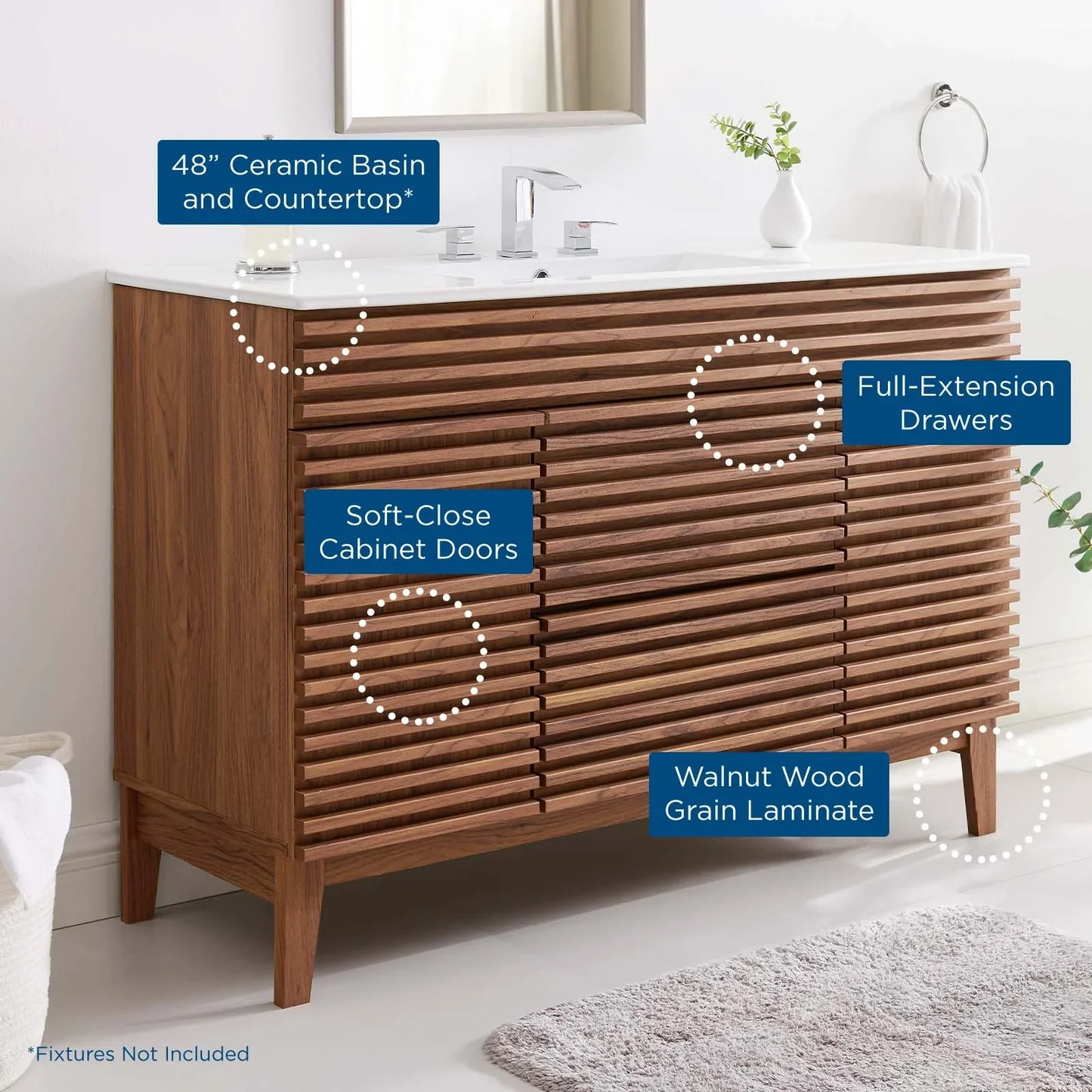 Modway Render 48" Single Sink Bathroom Vanity - EEI-4439 | Bathroom Accessories | Modishstore-12