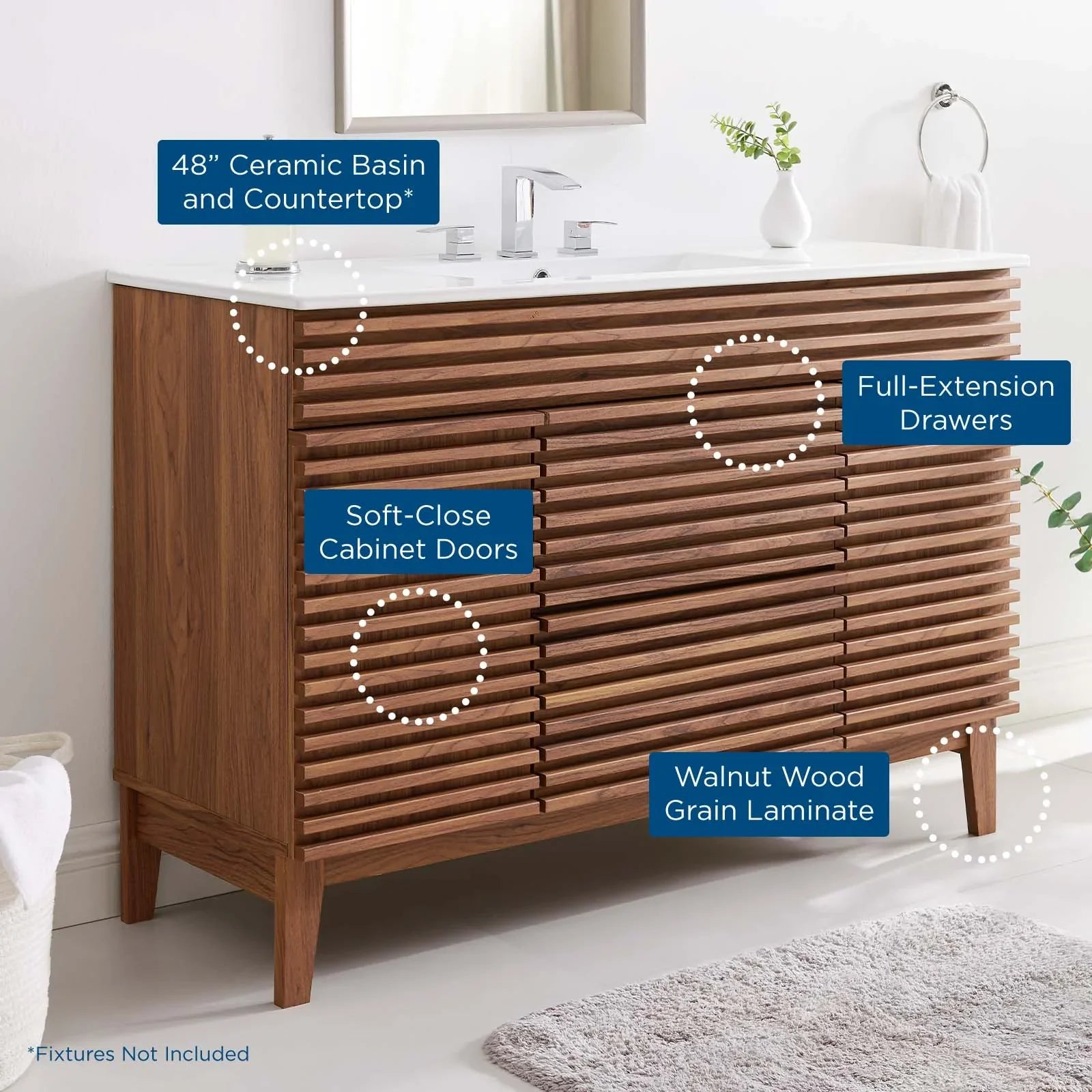 Modway Render 48" Single Sink Bathroom Vanity - EEI-4439 | Bathroom Accessories | Modishstore-12