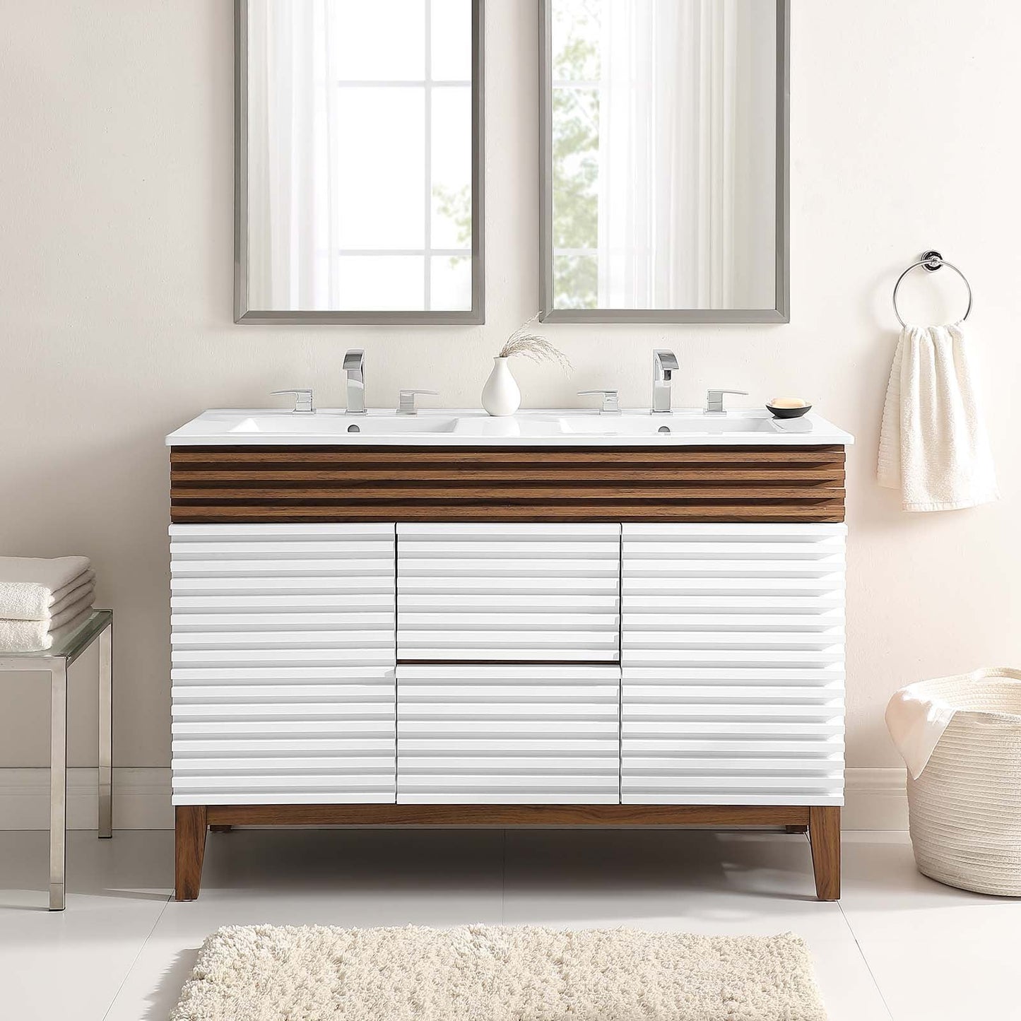 Modway Render 48" Double Sink Bathroom Vanity | Bathroom Accessories | Modishstore-48