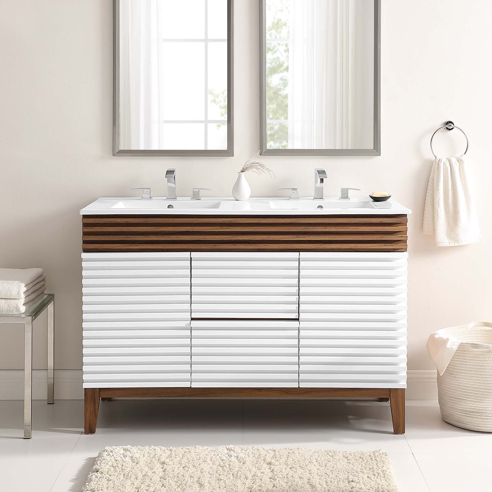 Modway Render 48" Double Sink Bathroom Vanity | Bathroom Accessories | Modishstore-48