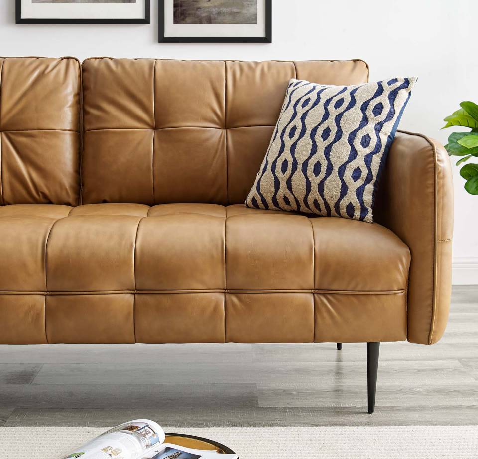 Modway Cameron Tufted Vegan Leather Sofa | Sofas | 