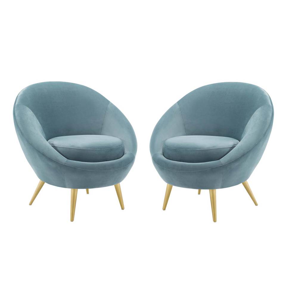 Modway Circuit Accent Chair Performance Velvet Set of 2 | Accent Chairs | 