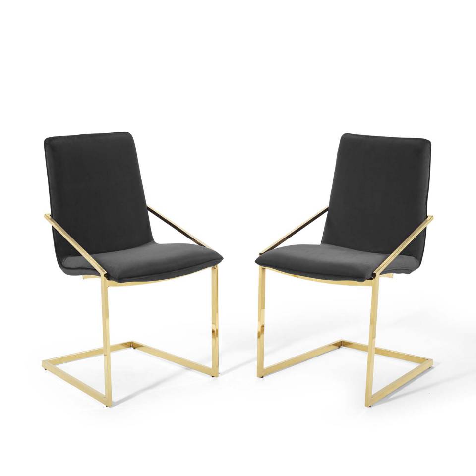 Modway Pitch Dining Armchair Performance Velvet Set of 2 | Armchairs | Modishstore-2